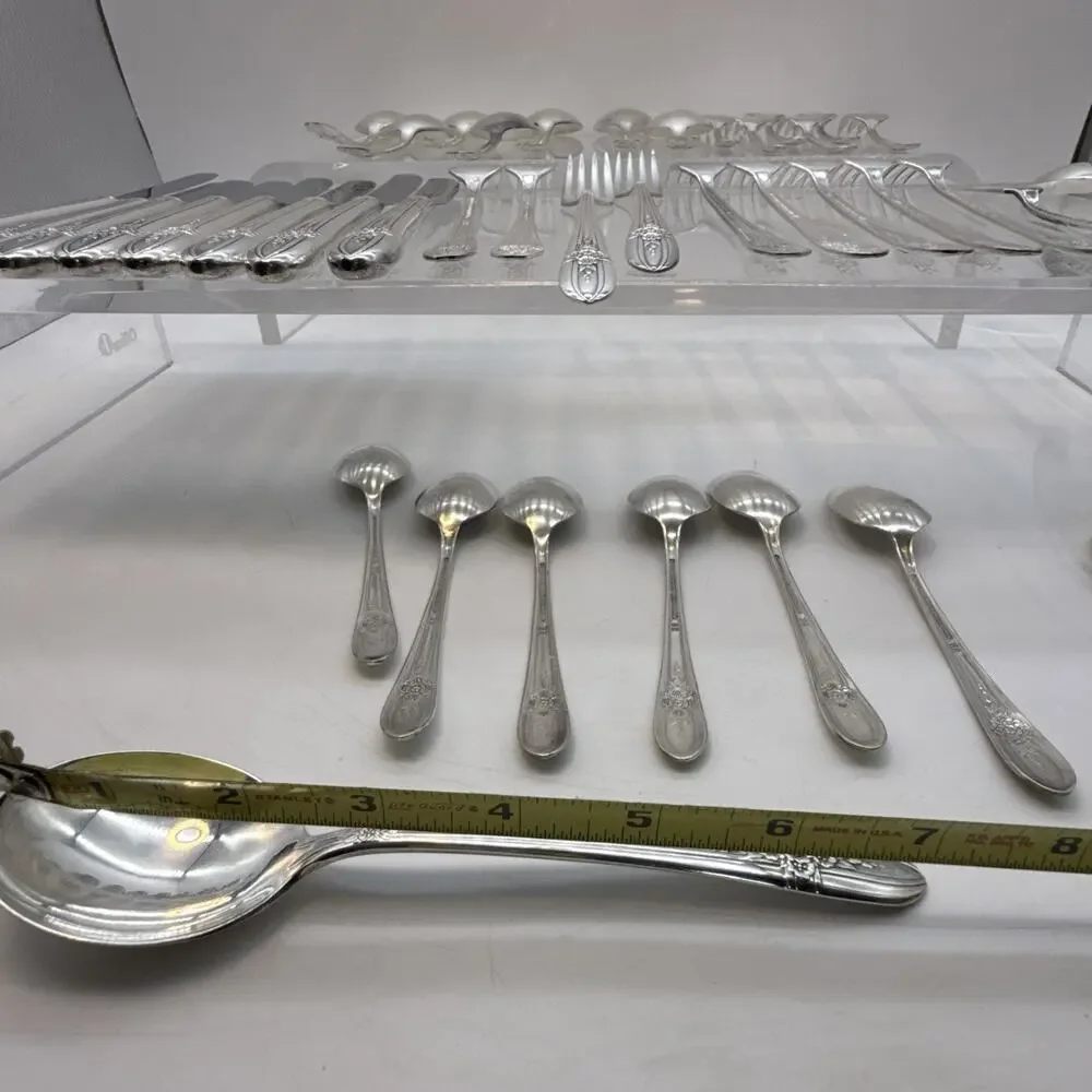 40-Piece Vintage Wm. Rogers Mfg. Co. Triumph Pattern Silverplate Flatware Set